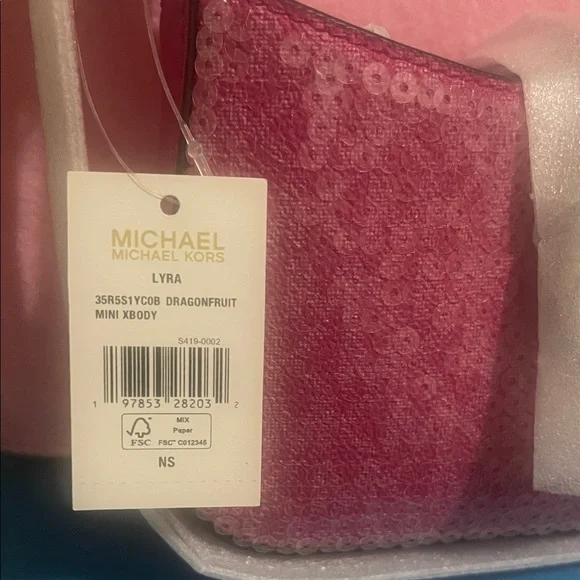 Michael Kors Lyra Pink Mini Crossbody Bag - Picture 4 of 5